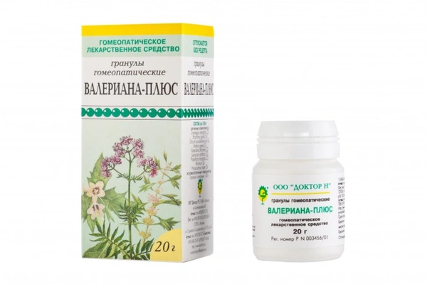 Валериана-плюс гранулы гомеопатические 20г (Россия)