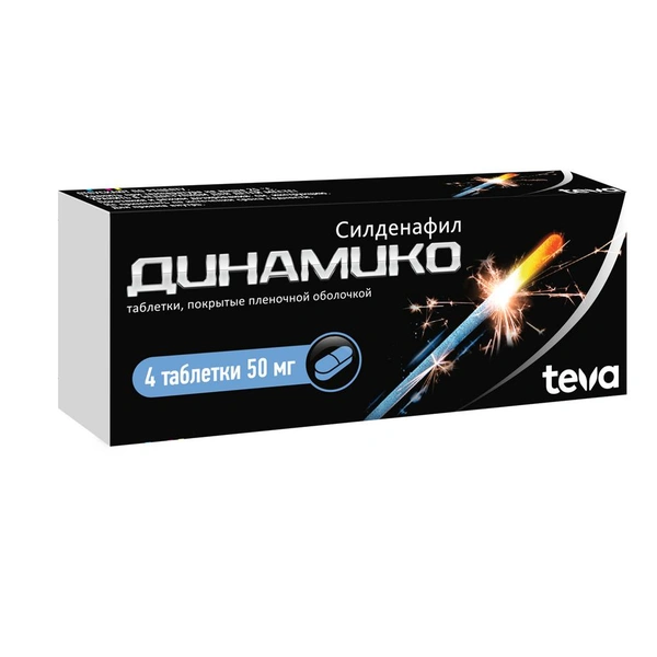 Динамико таблетки покрытые оболочкой 50мг №4 (Хорватия)
