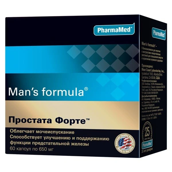 Мен-С формула Простата форте капсулы 0,51 г №60 (США/Россия)