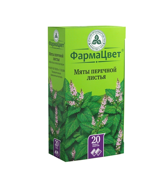 Мяты перечной листья фильтр-пакет растительное сырье 1,5 г №20 (Россия)