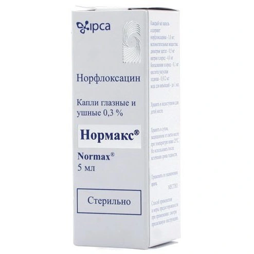 Нормакс капли глазные/ушные 0,3% 5 мл (Индия)