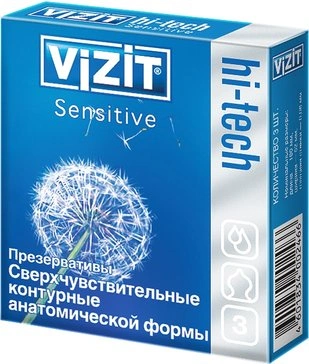 Презервативы VIZIT №3 Hi-Tech сверхчувствительный (Малайзия)
