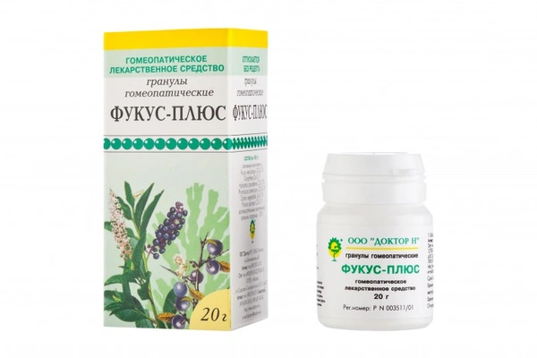 Фукус-плюс гранулы гомеопатические 20 г (Россия)