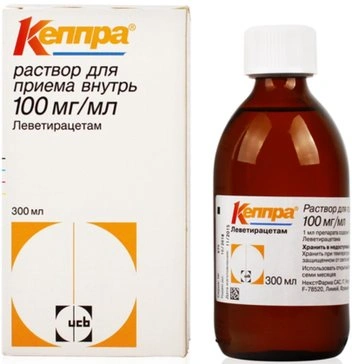 Кеппра раствор для приема внутрь 100 мг/мл 300 мл (Франция)