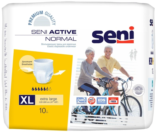 Seni active. Подгузники-трусы Seni Active normal 10 шт l. Сени подгузники-трусы Актив m №10. Трусы впитывающие Seni Active normal l 100-135 см (30 шт.)