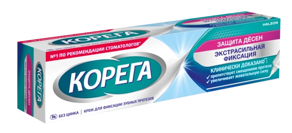 Корега крем для фиксации зубных протезов Защита десен 40 г (Ирландия)