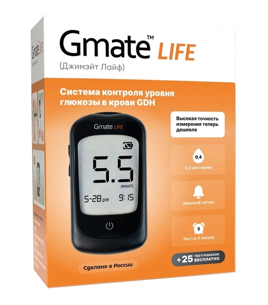 Глюкометр Gmate Life (система контроля уровня глюкозы) (Россия)