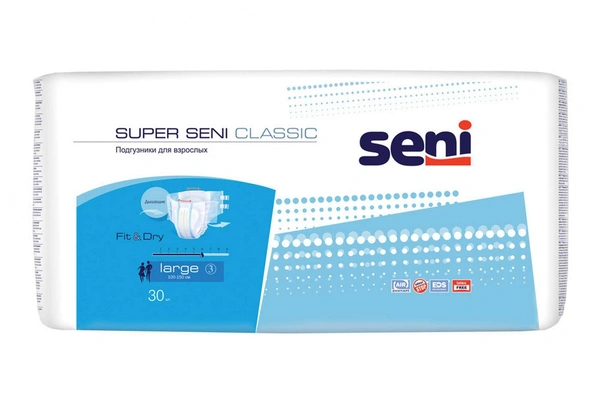 Подгузники для взрослых Super seni Classic Large №30 (Россия)
