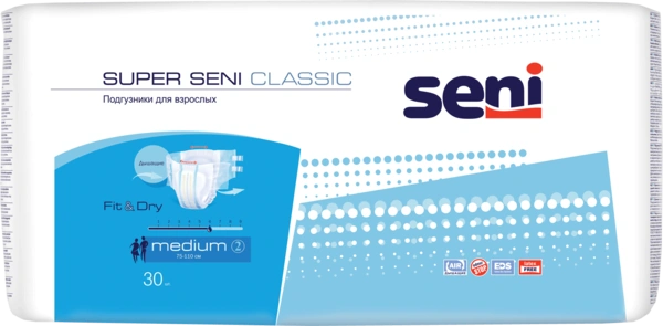 Подгузники для взрослых Super seni Classic Medium №30 (Россия)