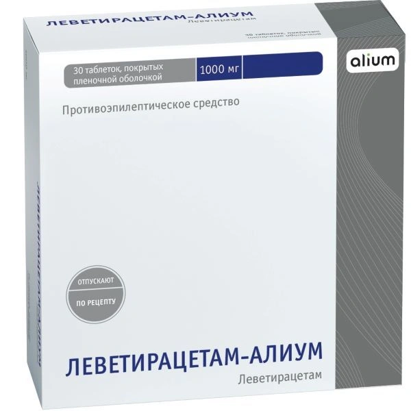 Леветирацетам-Алиум таблетки, покрытые пленочной оболочкой 1000 мг №30 (Россия)