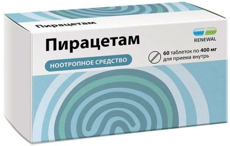 Пирацетам таблетки, покрытые пленочной оболочкой 400 мг №60 Renewal (Россия)