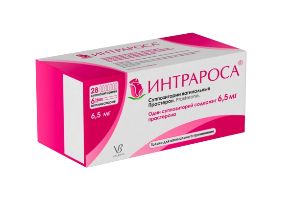 Интрароса суппозитории вагинальные 6,5 мг №28+аппликатор №6 (Канада)