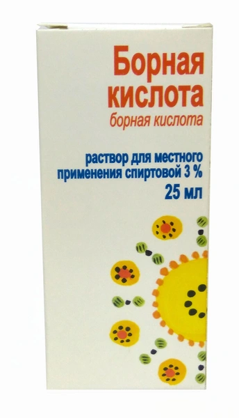 Борная кислота раствор спиртовой 3% 25 мл ФФ Кировск (Россия)